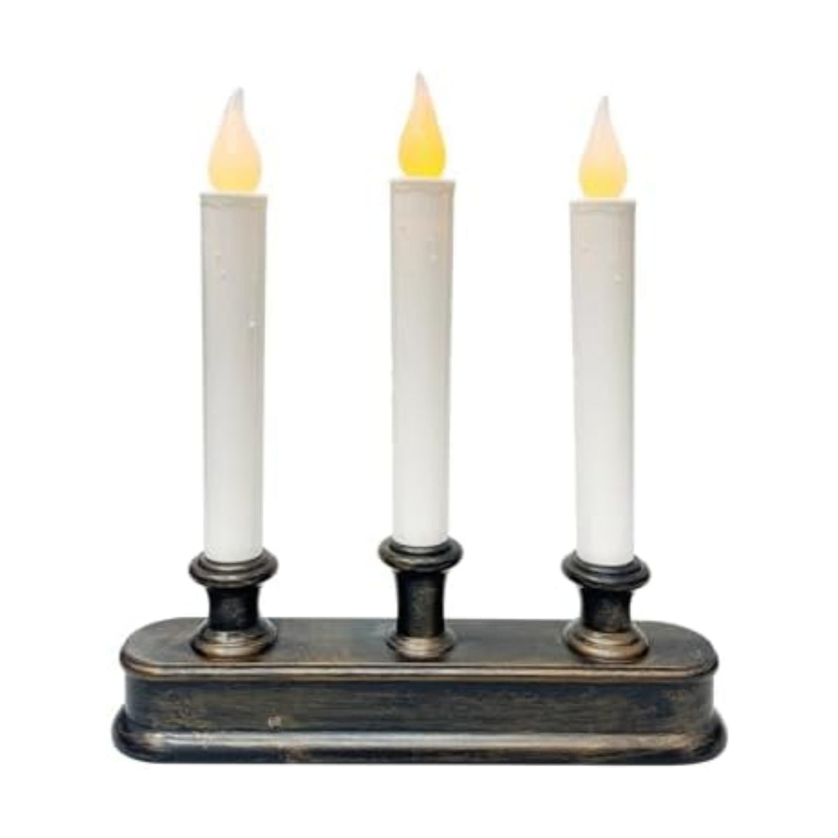 GOOTHY Battery-Operated LED Window Candles with Sensor Dusk to Dawn, 3 Lights Christmas Window Candles with Flickering Flameless LED Lights, 9'' Flameless Taper Candle for Table Home Christmas Decor