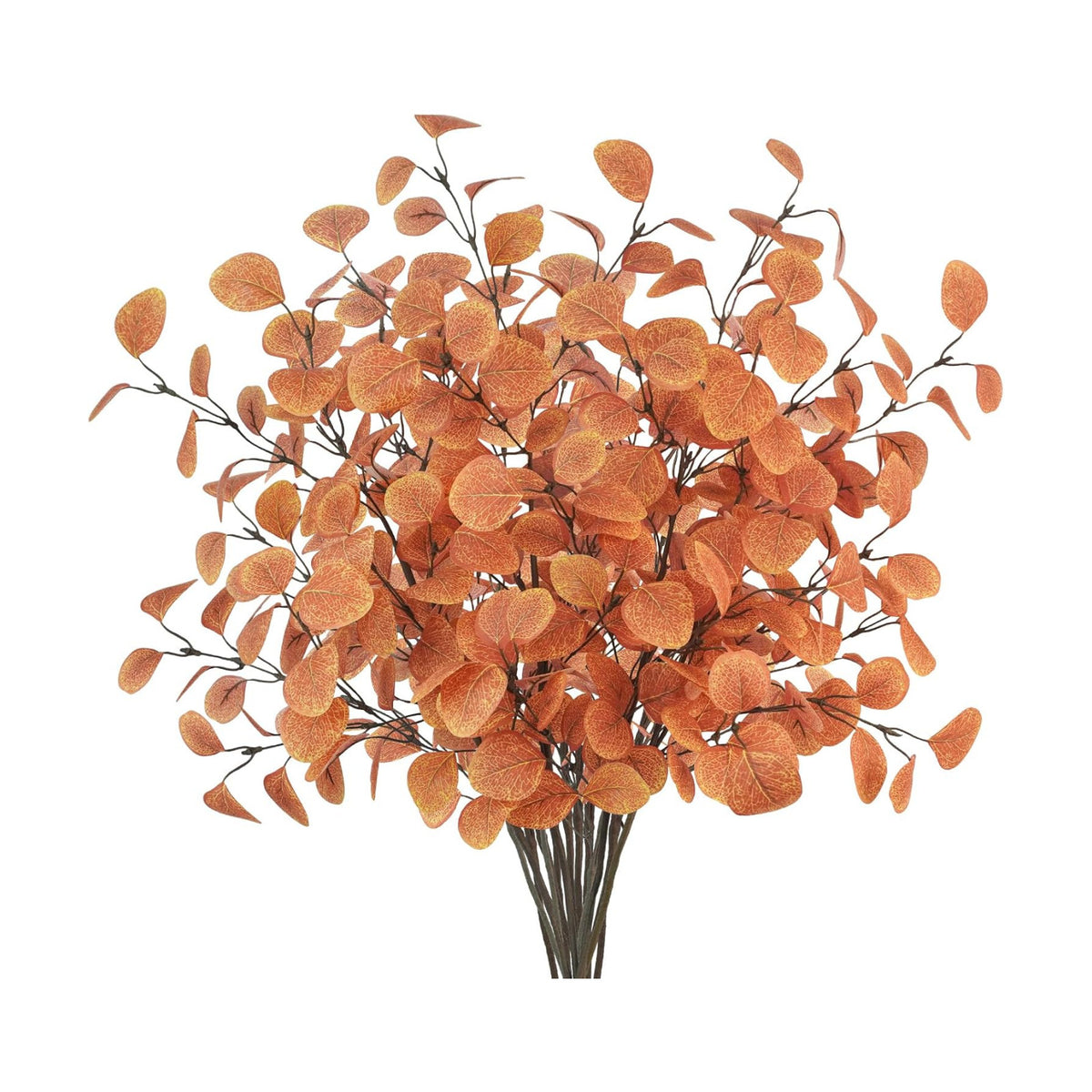 16Pcs Artificial Eucalyptus Leaves Stems 33.8‘’ Eucalyptus Branches Fake Poinsettia Flowers Faux Plants for Home Table Fireplace Party Wedding Thanksgiving Décor