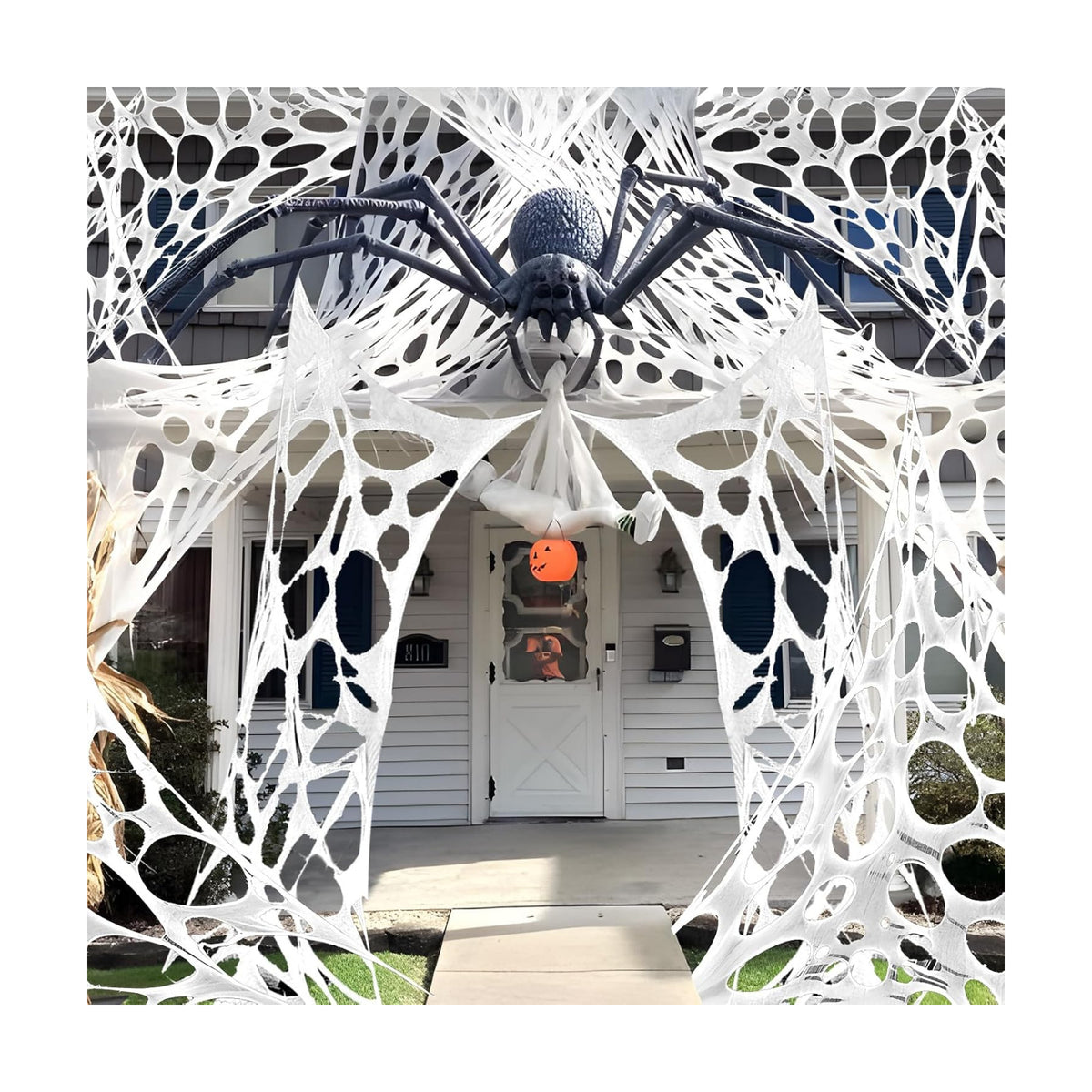 VICAMB 470sqft Giant Spider Web Halloween Decorations Outdoor