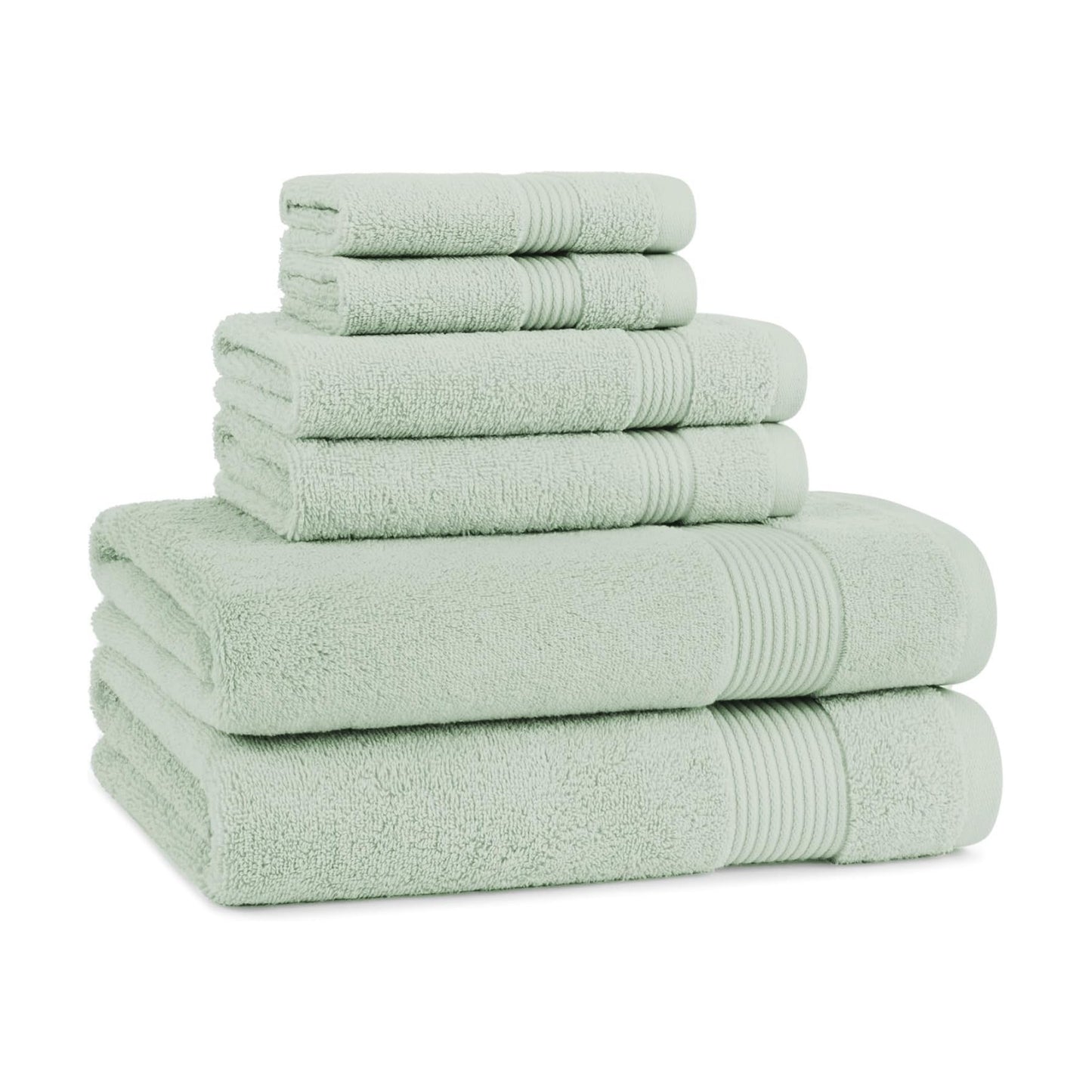Arkwright Solid 6 Piece Bath Towel Set, 100% Cotton 600 GSM Soft Absorbent Bathroom Towels for Hotel, Spa or Vacation