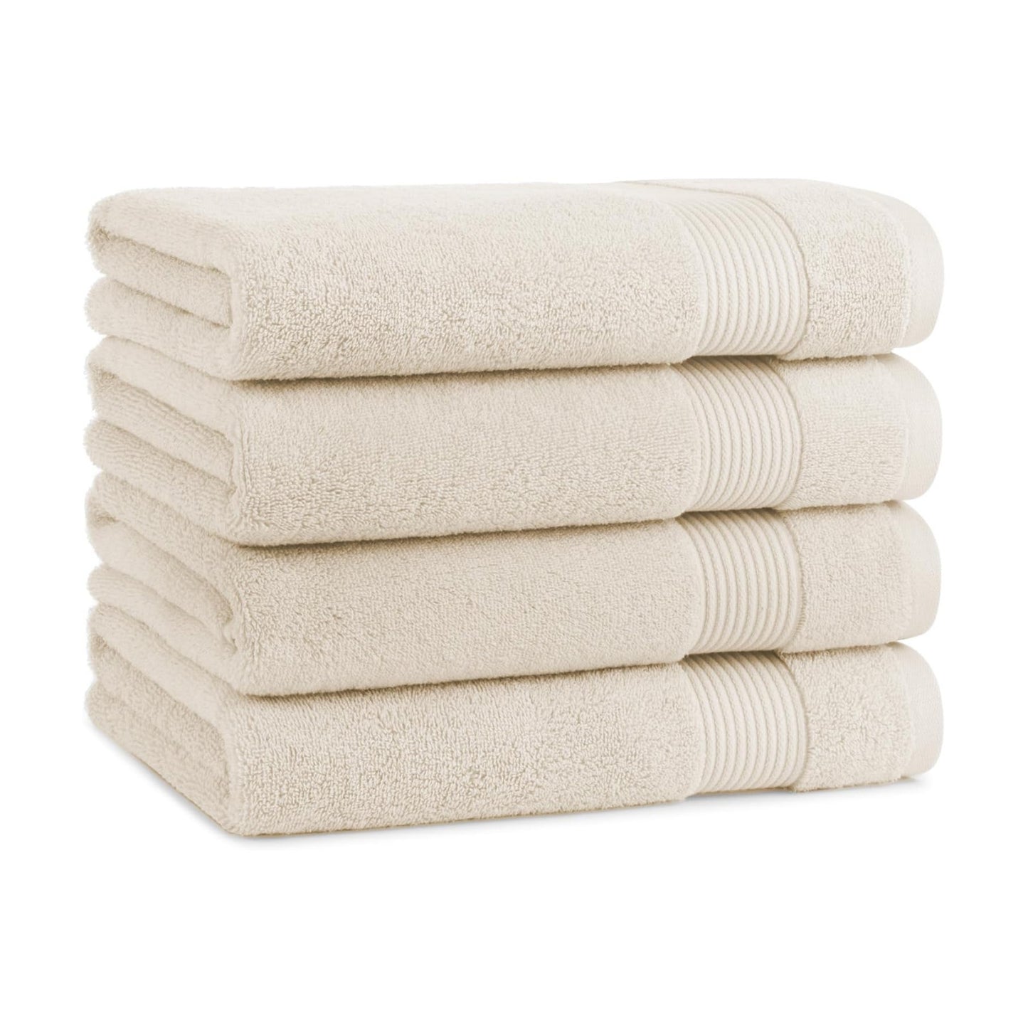 Arkwright Solid Bath Towels, Pack of 4, 100% Cotton 600 GSM Soft Absorbent Bathroom Towels for Hotel, Spa or Vacation