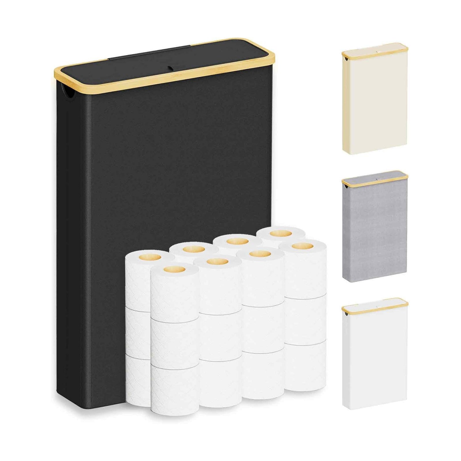SpaceAid Extra Large Toilet Paper Storage with Lid, Hold up to 24 Regular Rolls or 18 Mega Rolls, Slim Toilet Paper