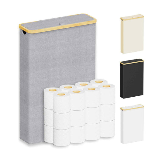 SpaceAid Extra Large Toilet Paper Storage with Lid, Hold up to 24 Regular Rolls or 18 Mega Rolls, Slim Toilet Paper