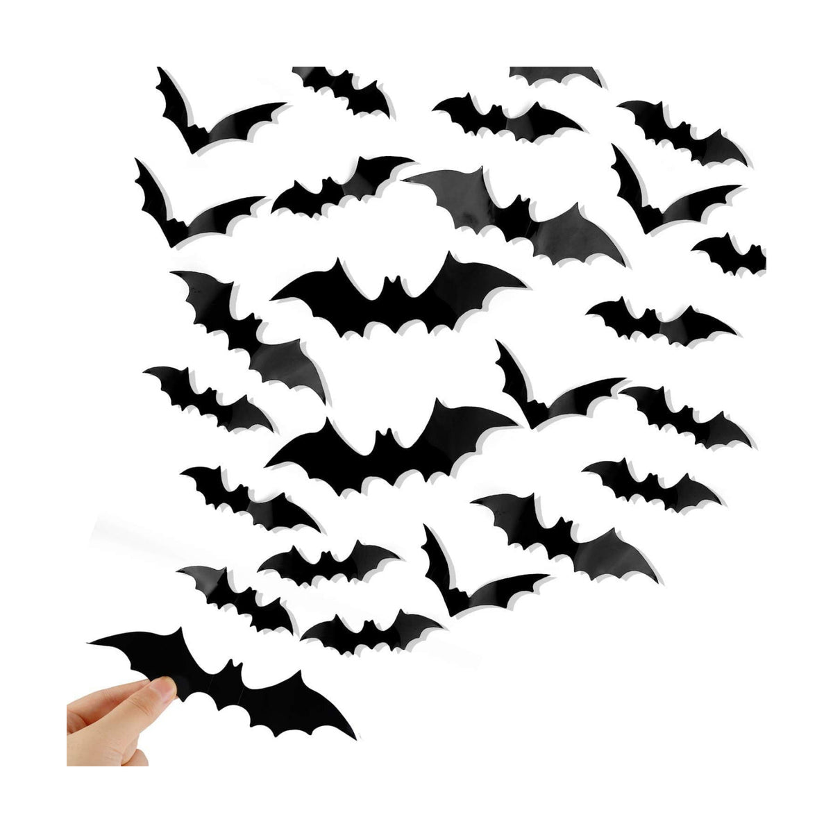 Halloween Decorations Scary Bat Wall Stickers Decor Supply Black Bats Wall Wall Decor for Fireplace Ceiling Kitchen Bedroom Living Room Décor 60 Pcs Bat Wall Stickers Decals Halloween Party Supplies