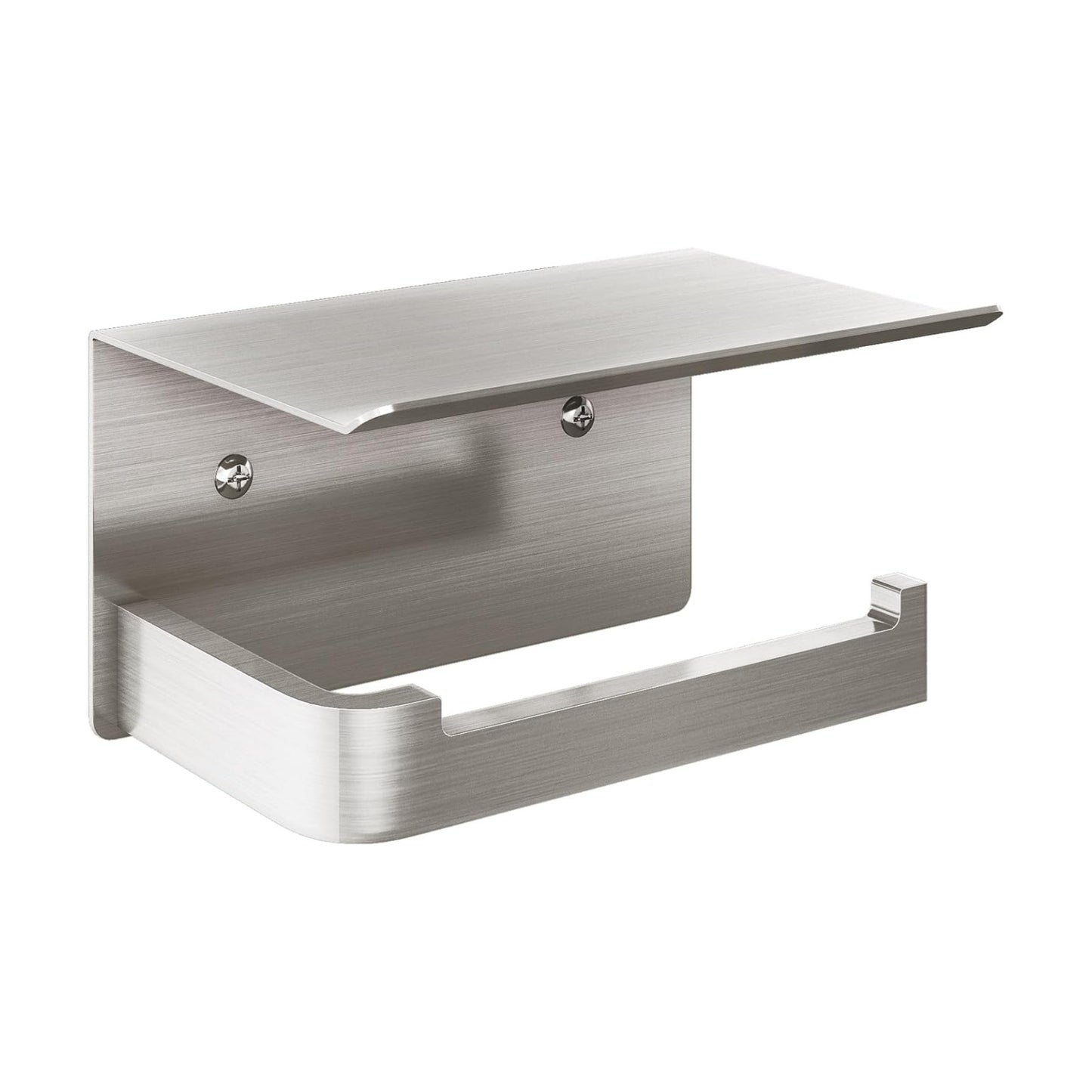 Gypie Toilet Paper Holder with Phone Shelf, Brushed Nickel Toilet Paper Holder Wall Mount, Rustproof Stainless Steel