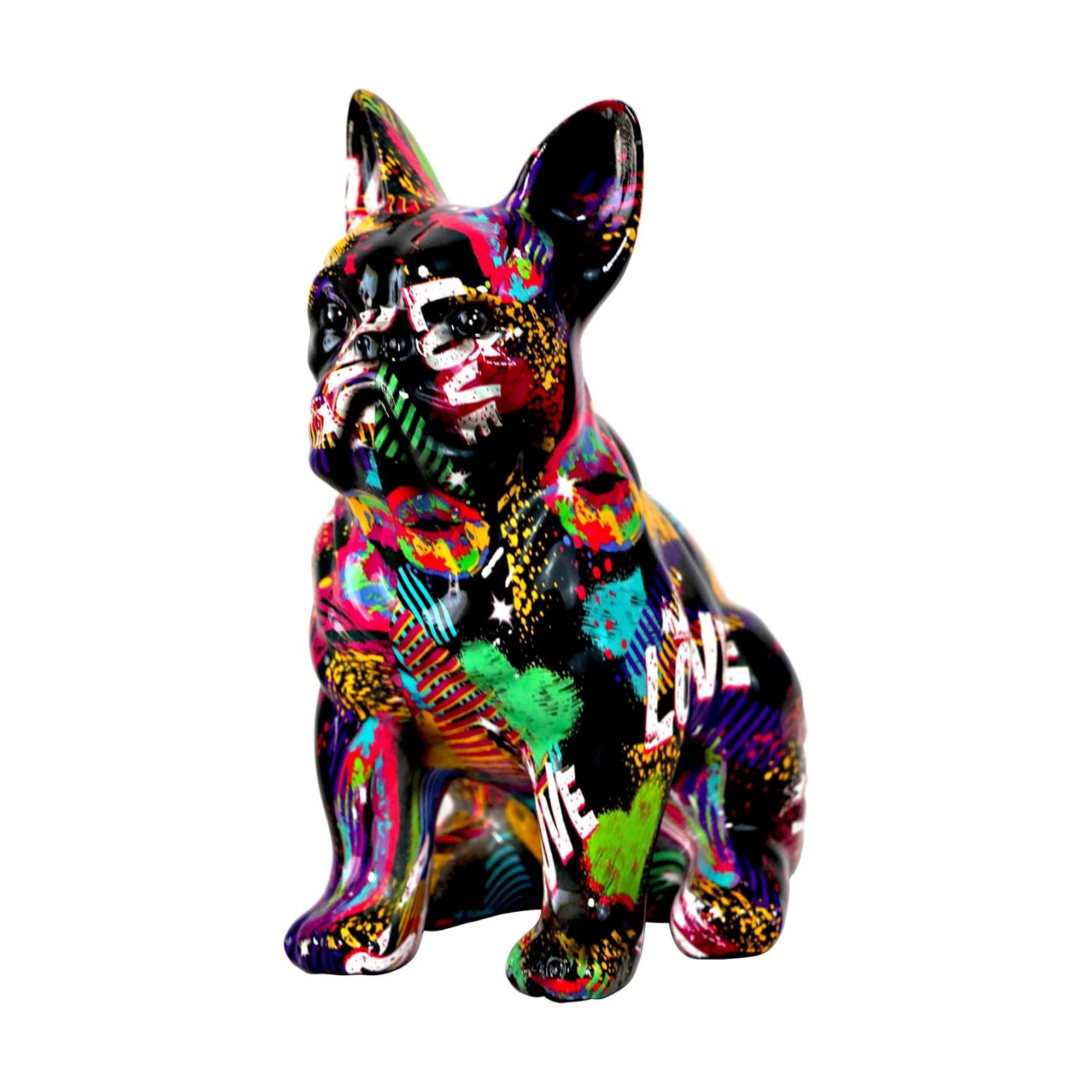 Graffiti French Bulldog Statue Sculpture Animal Dog Art Figurine Home Decor Decoration / A5