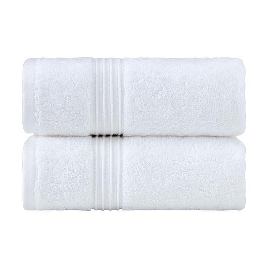 Milara Turkish Cotton Hand Towels 2-Pack, White, 700 GSM, 16x30 in | Soft, absorbent Turkish combed cotton with reduced