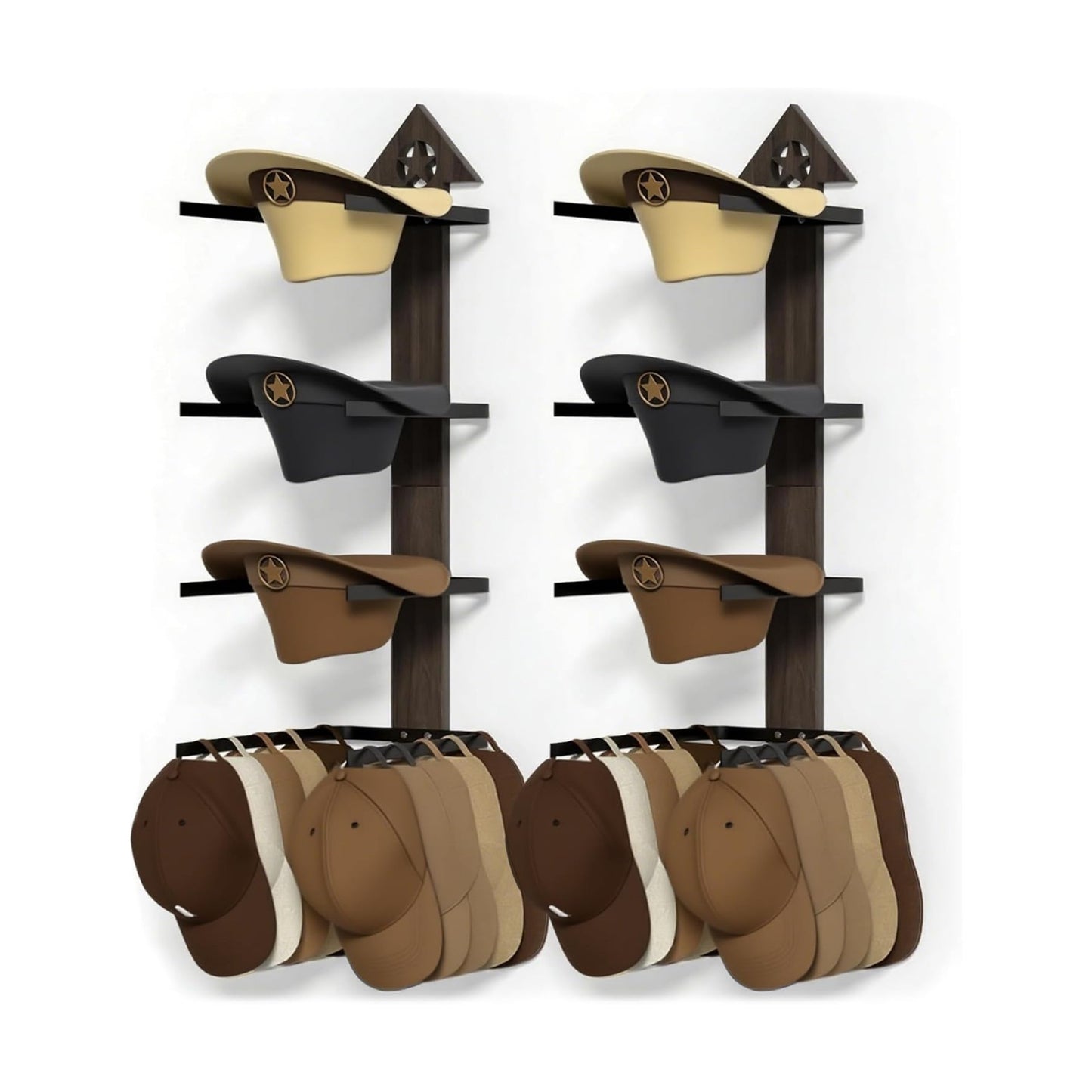 Cowboy Hat Rack -Cowboy hat holder for wall With Heavy- Organize and Display Your Hats with Ease, Wall Mounted Hat