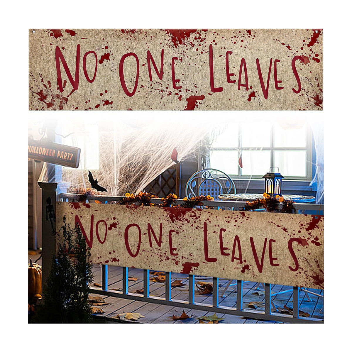 71" x 20" Halloween Bloody Banner, Extra Large Halloween Yard Sign Banner