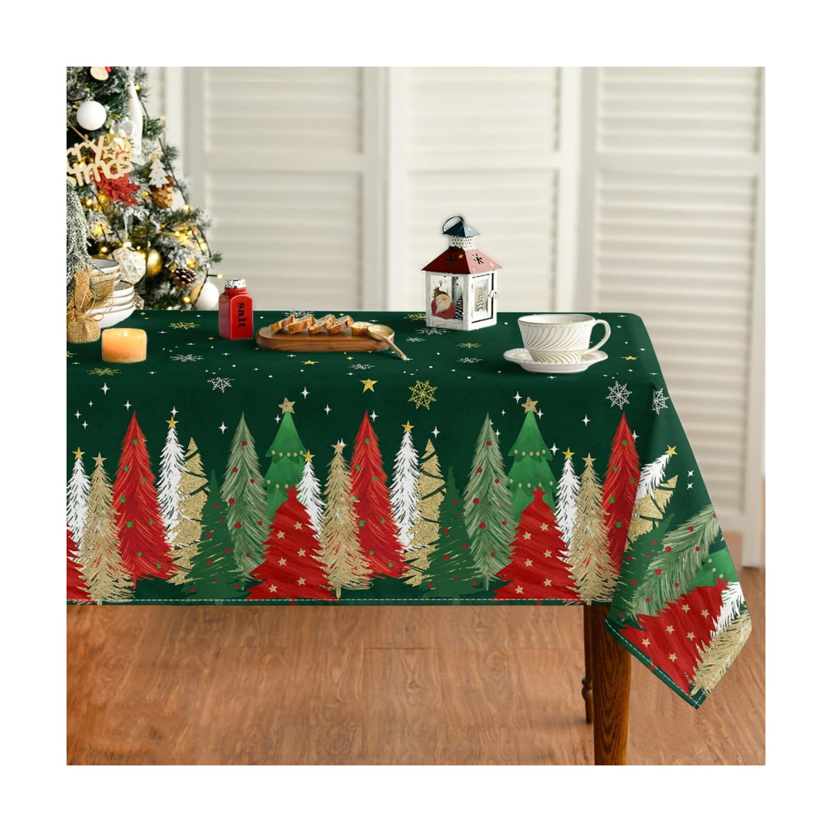 Horaldaily Christmas Tablecloth 60 x 104 Inch Rectangular Green