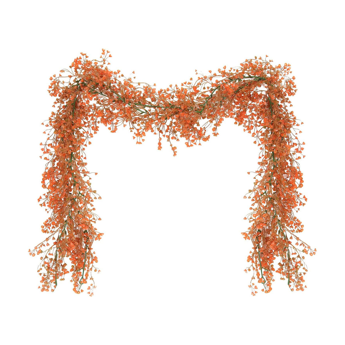 RECUTMS 2Pcs Artificial Wisteria Garlands 5.6Ft Orange Autumn Vines Plastic