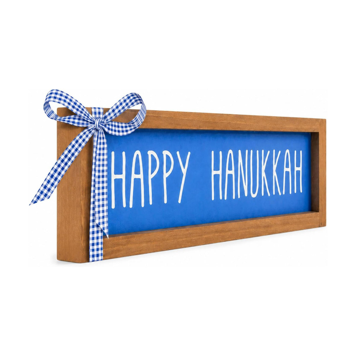 Happy Hanukkah Sign, Wooden Chanukah Decorations For Home, Jewish Holiday Indoor Wall Table Centerpiece Shelf Decor