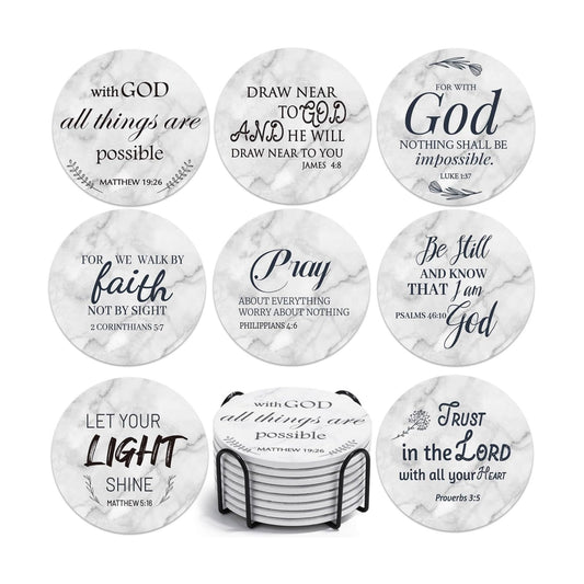 Holder / Absorbent Drink Coasters / Set of 8