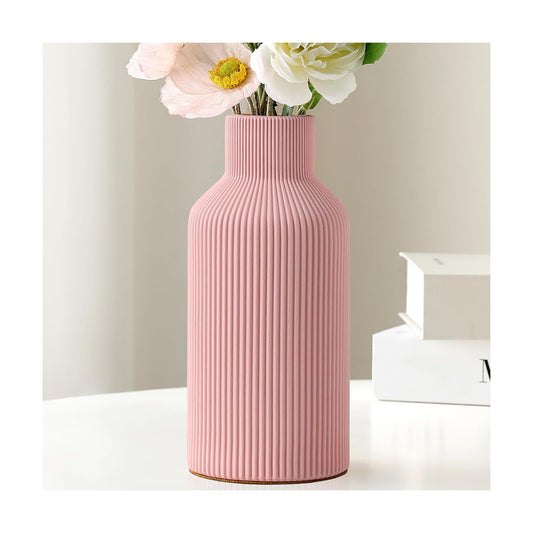 Ceramic Flower Vase / Pink / 8 Inch