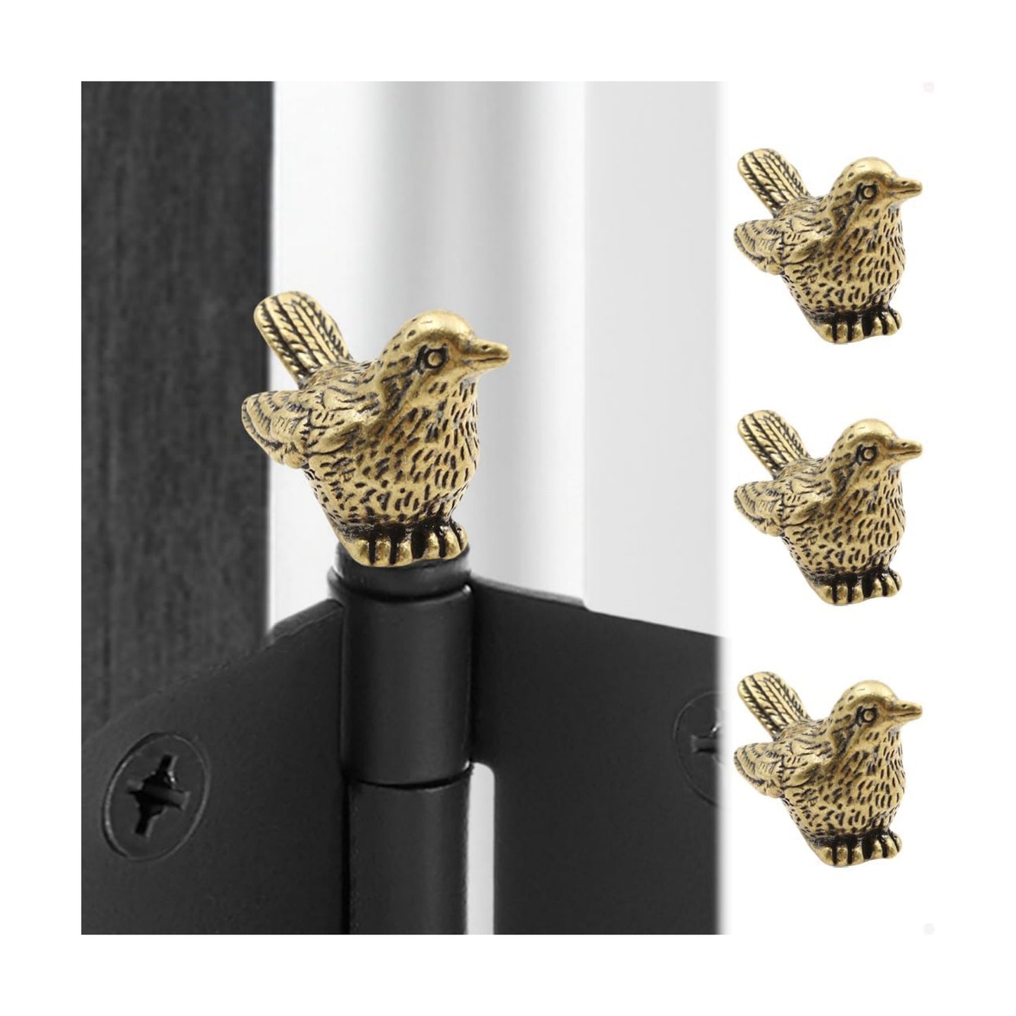 Vintage Bird Door Hinge Head Home / Set of 3