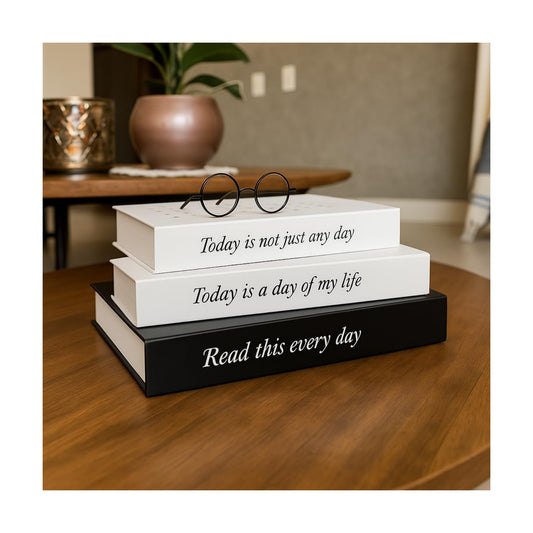Monochromatic Coffee Table Book Set / Black