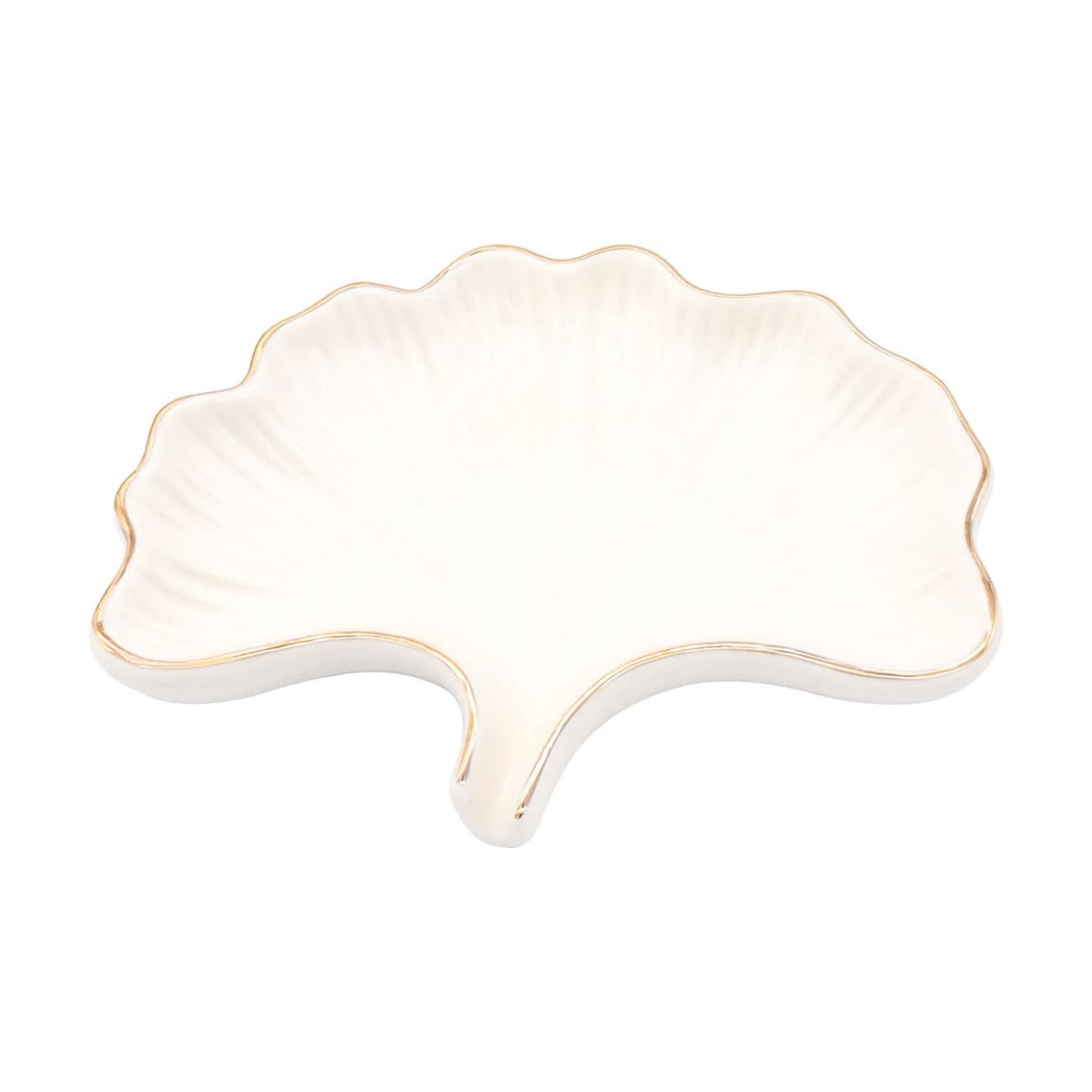 Ginkgo Leaf Style Ceramic Self Draining Soap Dish Waterfall Soap Dish Soap Savers