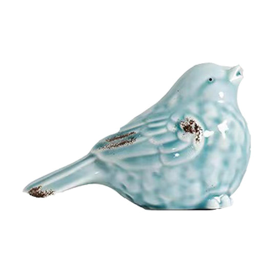 Ceramic Birds Statues Home Decor Modern Style Decorative Ornaments Animal Figurines / Light Blue A