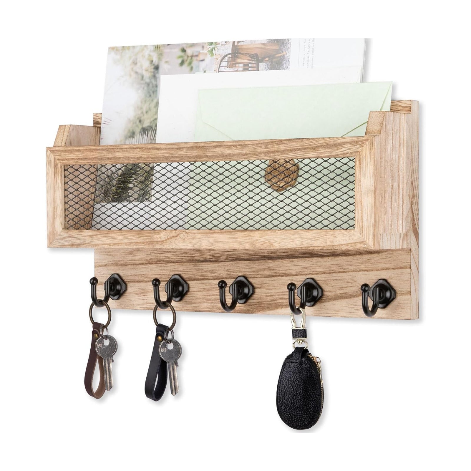 Wooden Wall Key Organizer / Wood / 11 Inch