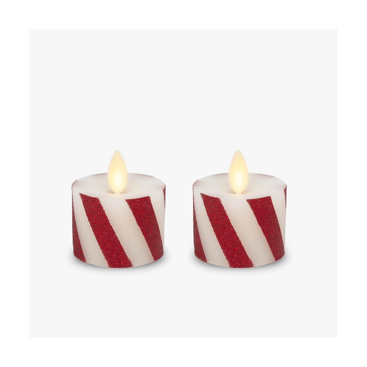 Luminara 2-Pack Moving Flame LED Flameless Tealight (1.4" x 2") Battery Operated Plastic LED Flameless Tea Light Smooth