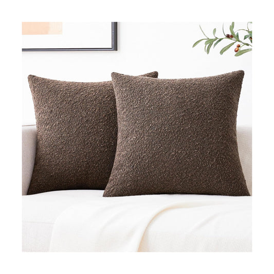 Textured Boho Pillow Covers / Chocolate / 18 x 18 / Brown / Set of 2