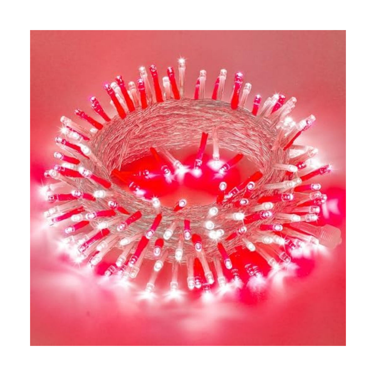 JMEXSUSS 200 LED Red and White String Lights Indoor Outdoor