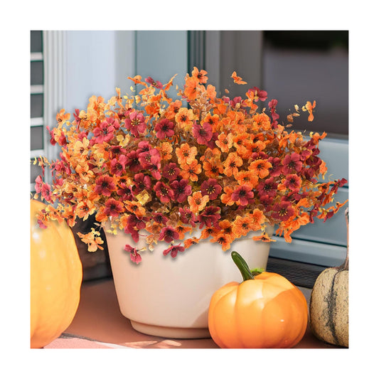 INQCMY Artificial Fake Fall Plants Flowers for Outdoor Outside Decoration