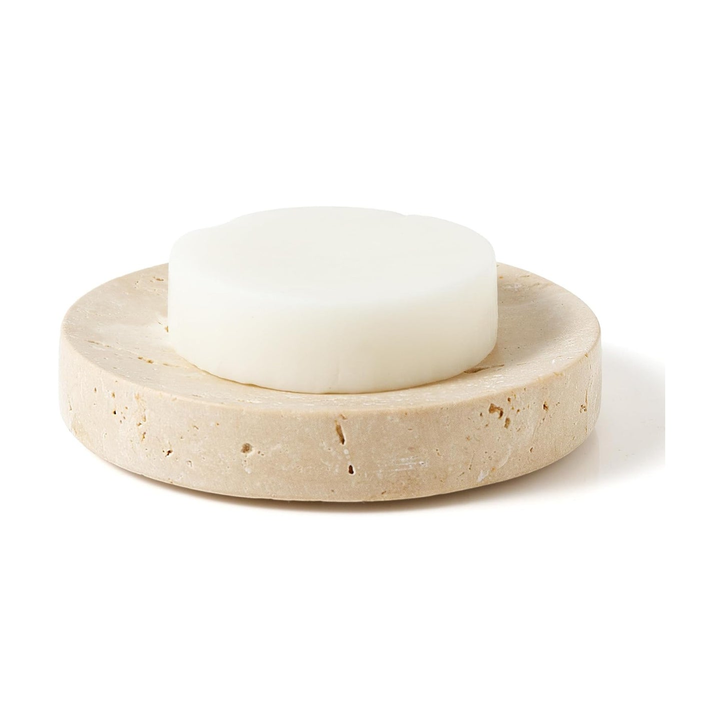 Marble Soap Dishes Natural Travertine Stone Sponge Holder / Beige