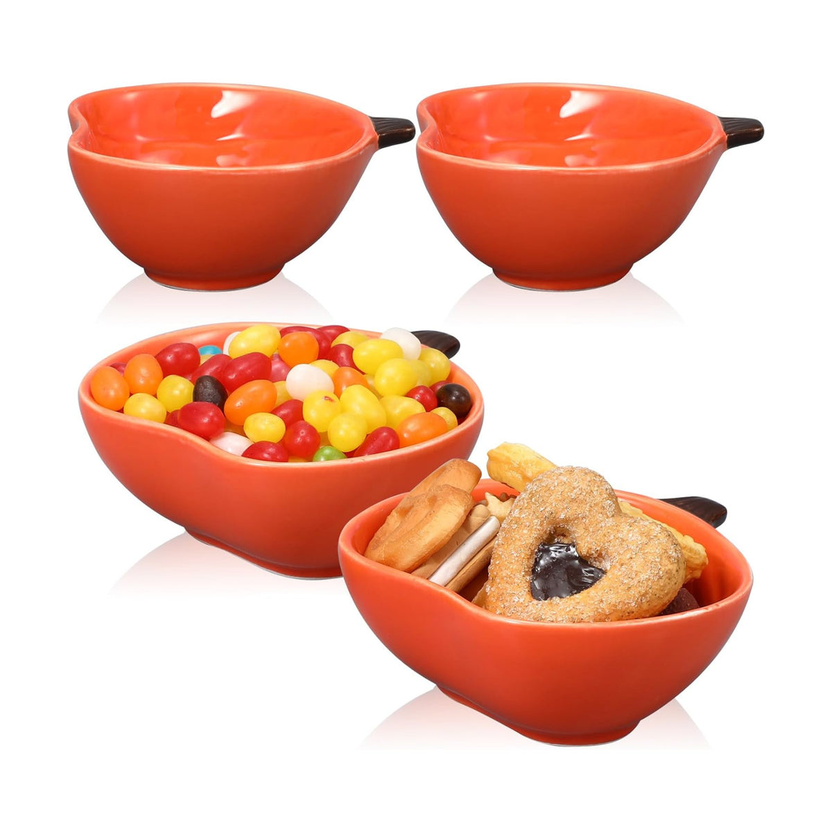 2 Pcs Fall Ramekins 6 oz Oven Safe Pumpkin Ceramic Ramekins Small Creme Dishes Dipping Pumpkins Baking Dish Thanksgiving Pumpkin Shaped Bowl Plates for Kitchen Party Snack Serving Dip Sauce Condiments