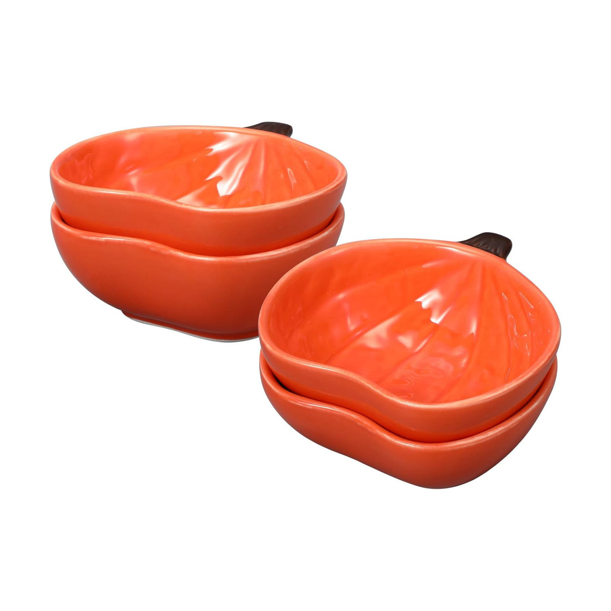 4 Pcs Fall Ramekins 6 oz Oven Safe Pumpkin Ceramic Ramekins Small Creme Dishes Dipping Pumpkins Baking Dish Thanksgiving Pumpkin Shaped Bowl Plates for Kitchen Party Snack Serving Dip Sauce Condiments
