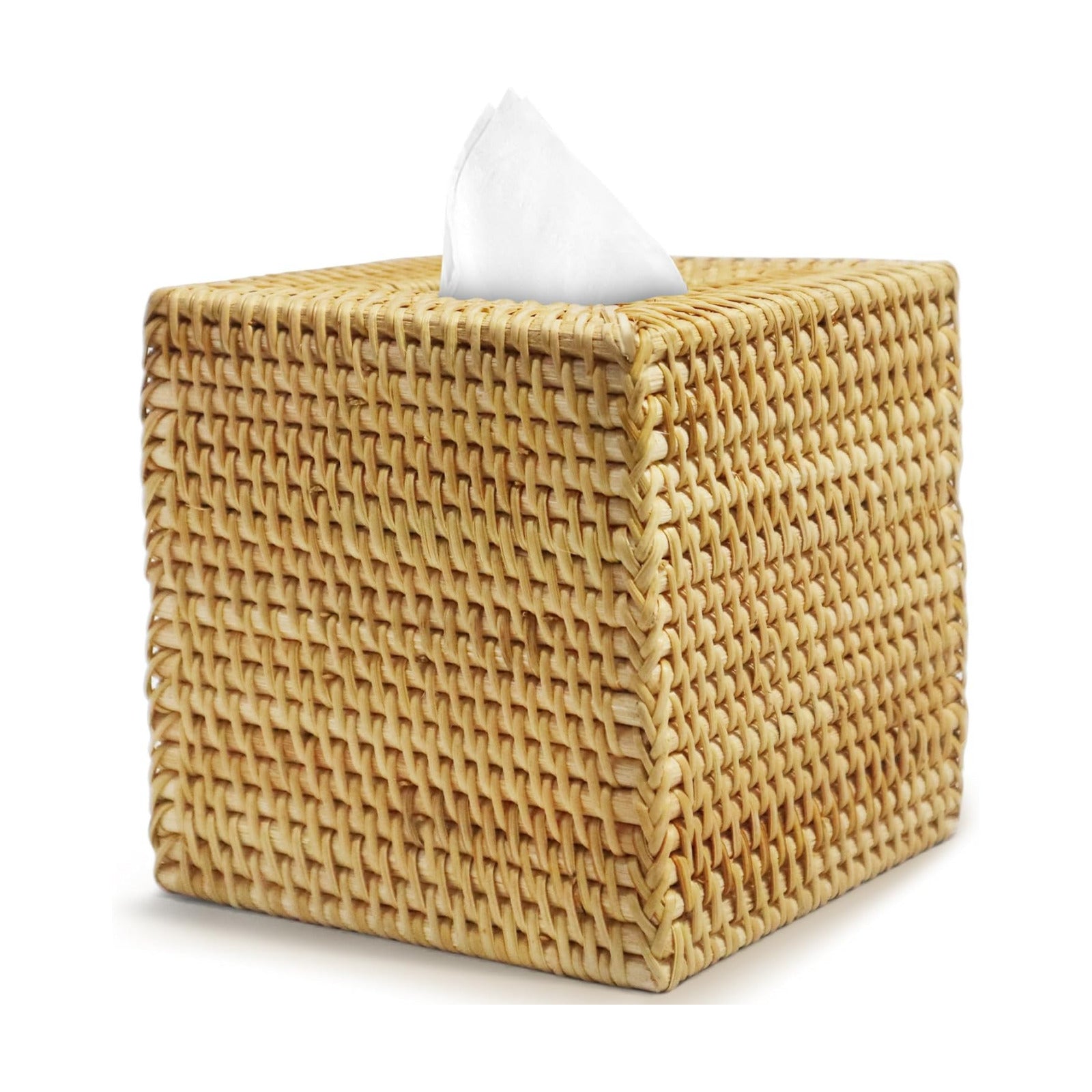 Rattan Tissue Box Cover Square / Natural