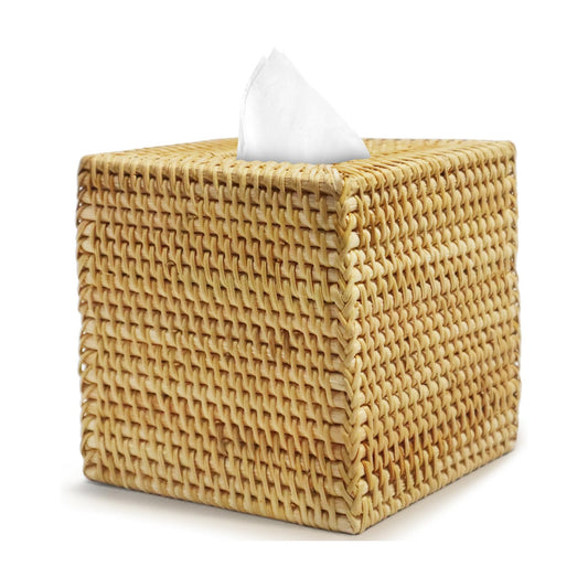 Rattan Tissue Box Cover Square / Natural