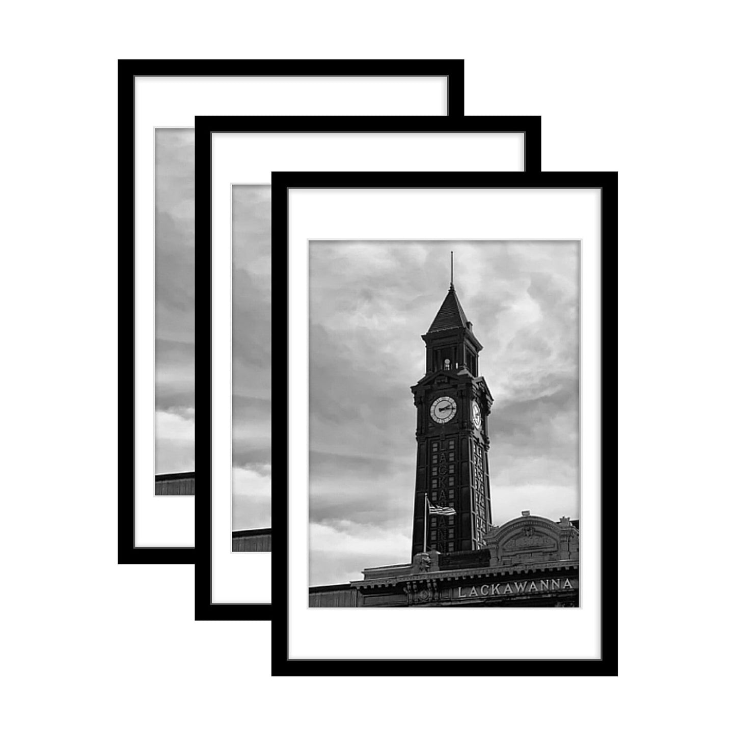 Wiscet 20x30 Picture Frame Set of 3, for Wall Gallery Photo Frames, Black | Display Pictures 18x24 with Mat or 20 x 30