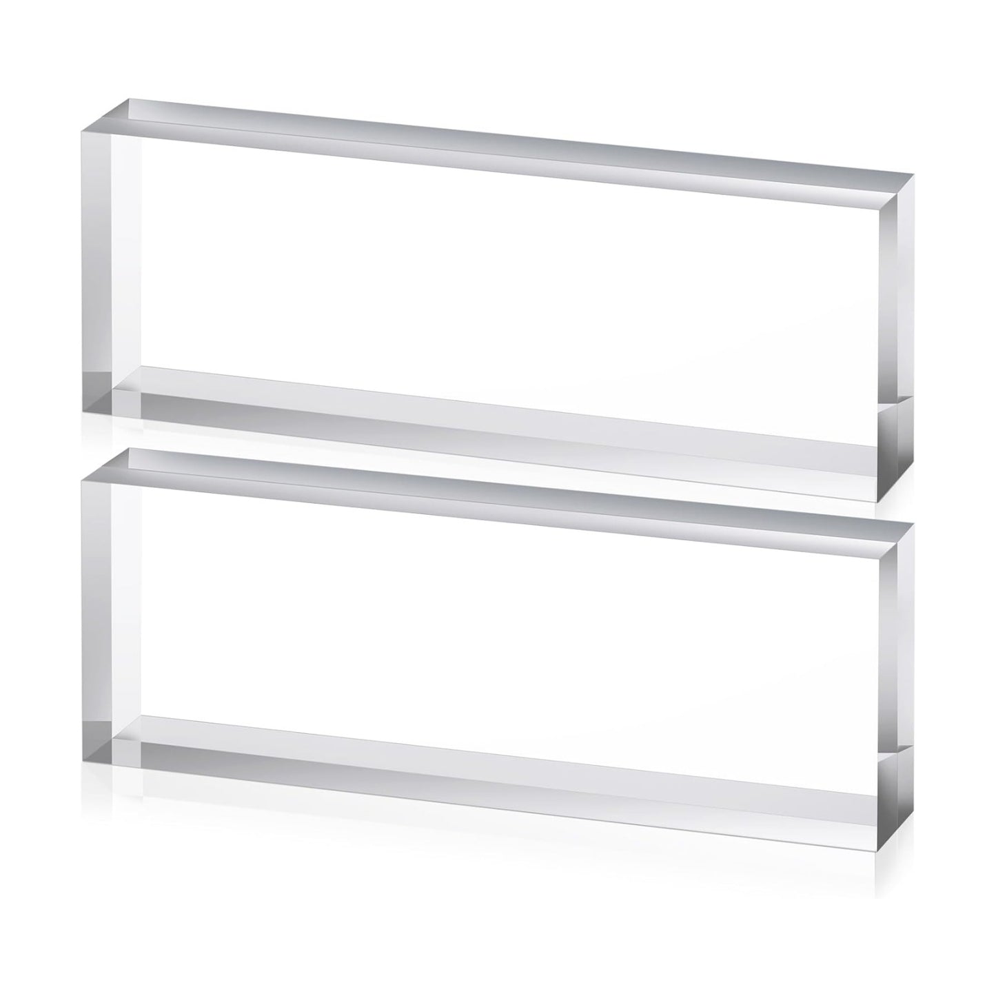 Yousoontic 2 Pcs Clear Acrylic Blocks for Display Blank Name Plate Block Cube Display Stand for Wedding Props