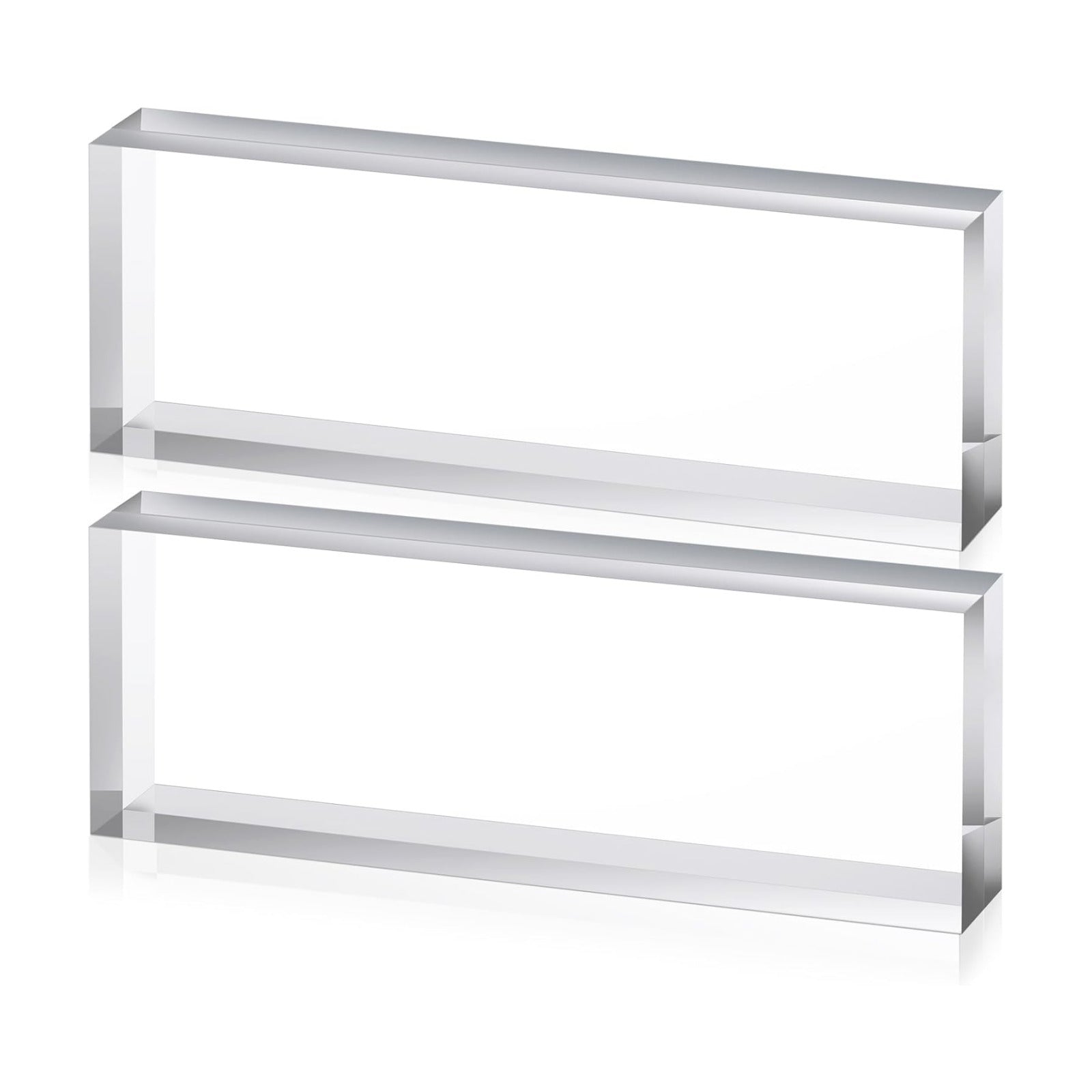 Yousoontic 2 Pcs Clear Acrylic Blocks for Display Blank Name Plate Block Cube Display Stand for Wedding Props