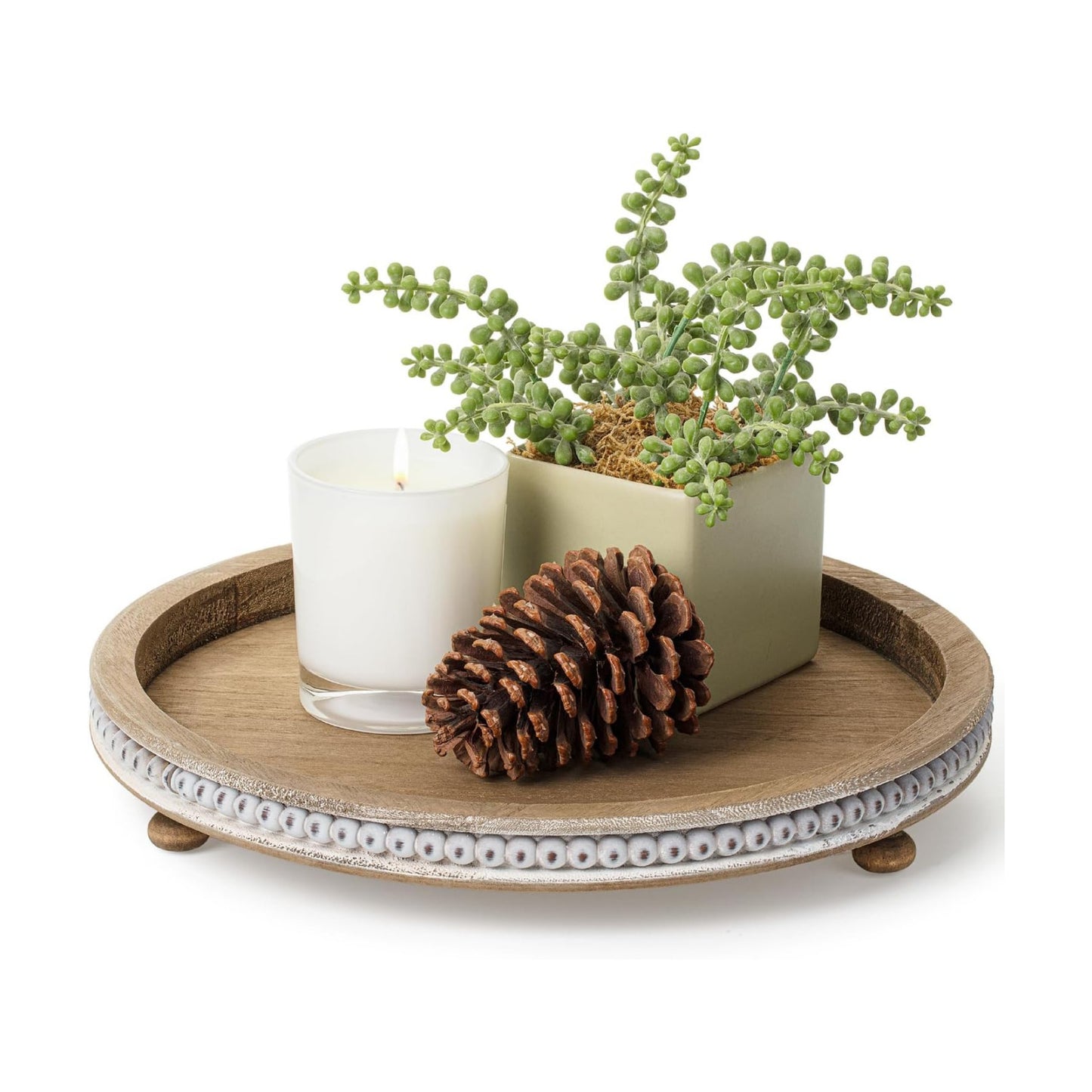 Wooden Round Tray / Warm Brown
