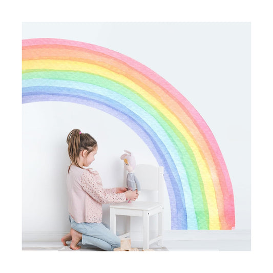 Large Rainbow Wall Stickers / Pastel Pink / 55 x 63