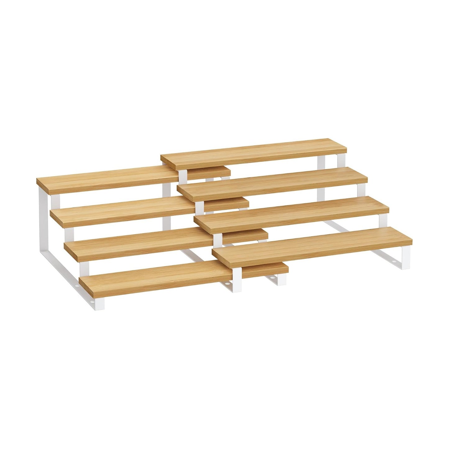 SONGMICS Display Risers, Set of 2 Engineered Wood Perfume Organizer Stand, 4-Tier Cupcake Stand Holder, Spice Rack