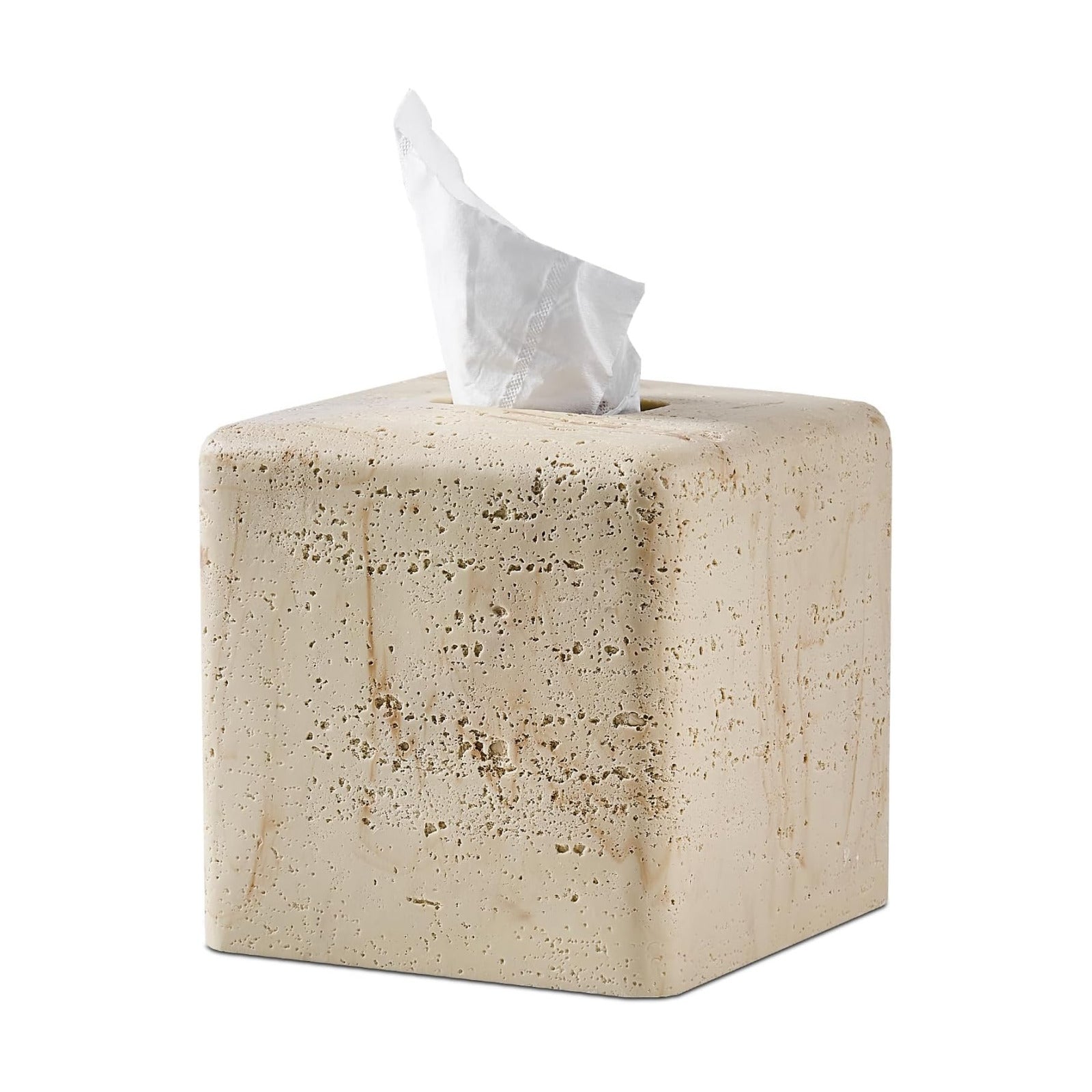 Resin Heavy Tissue Box Holder / Yellow Stone