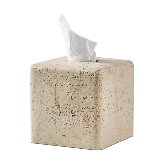 Resin Heavy Tissue Box Holder / Yellow Stone