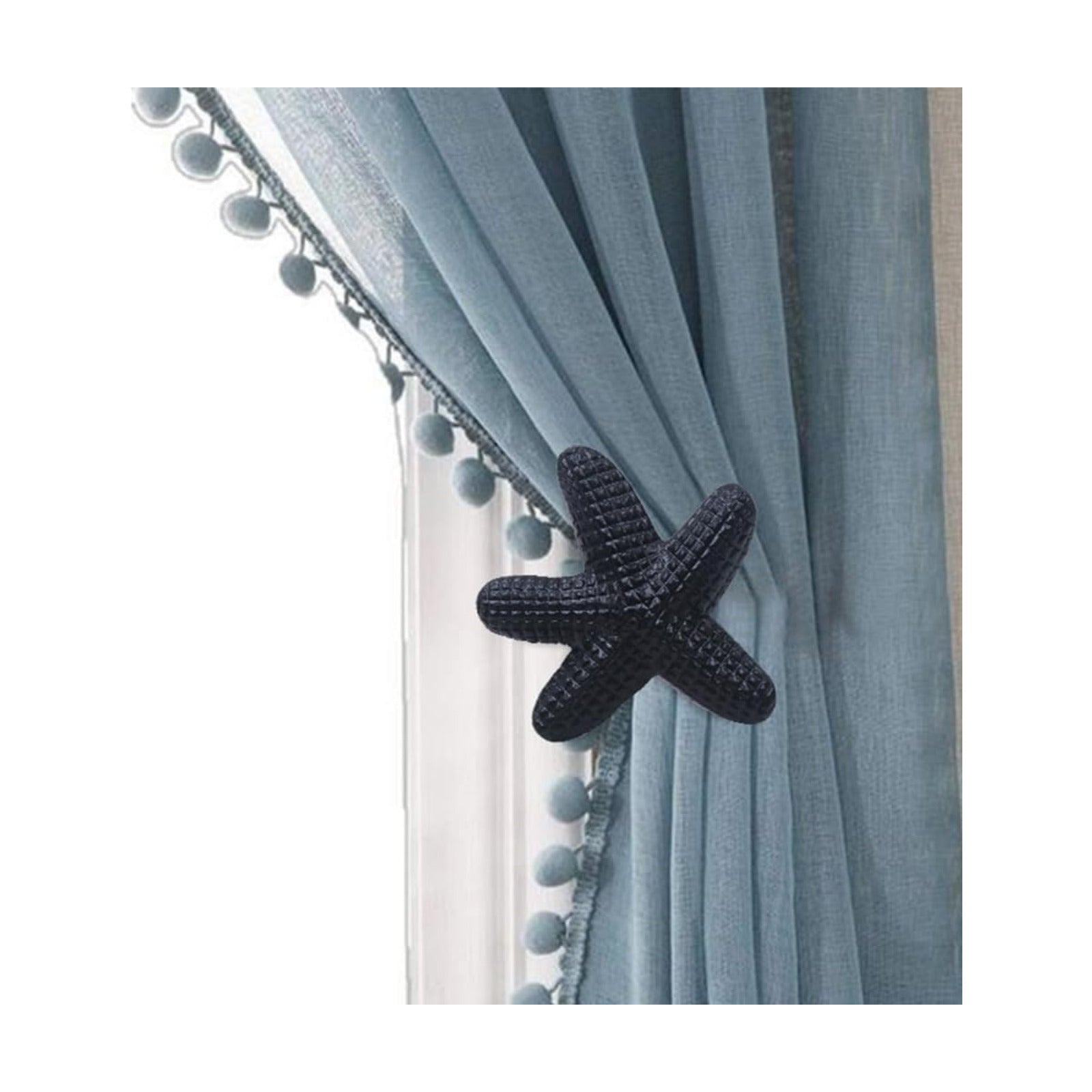 The Metal Magician Metal Nautical Starfish Curtain Holdback & Curtain Holder for Home, Bedroom & Office (Starfish