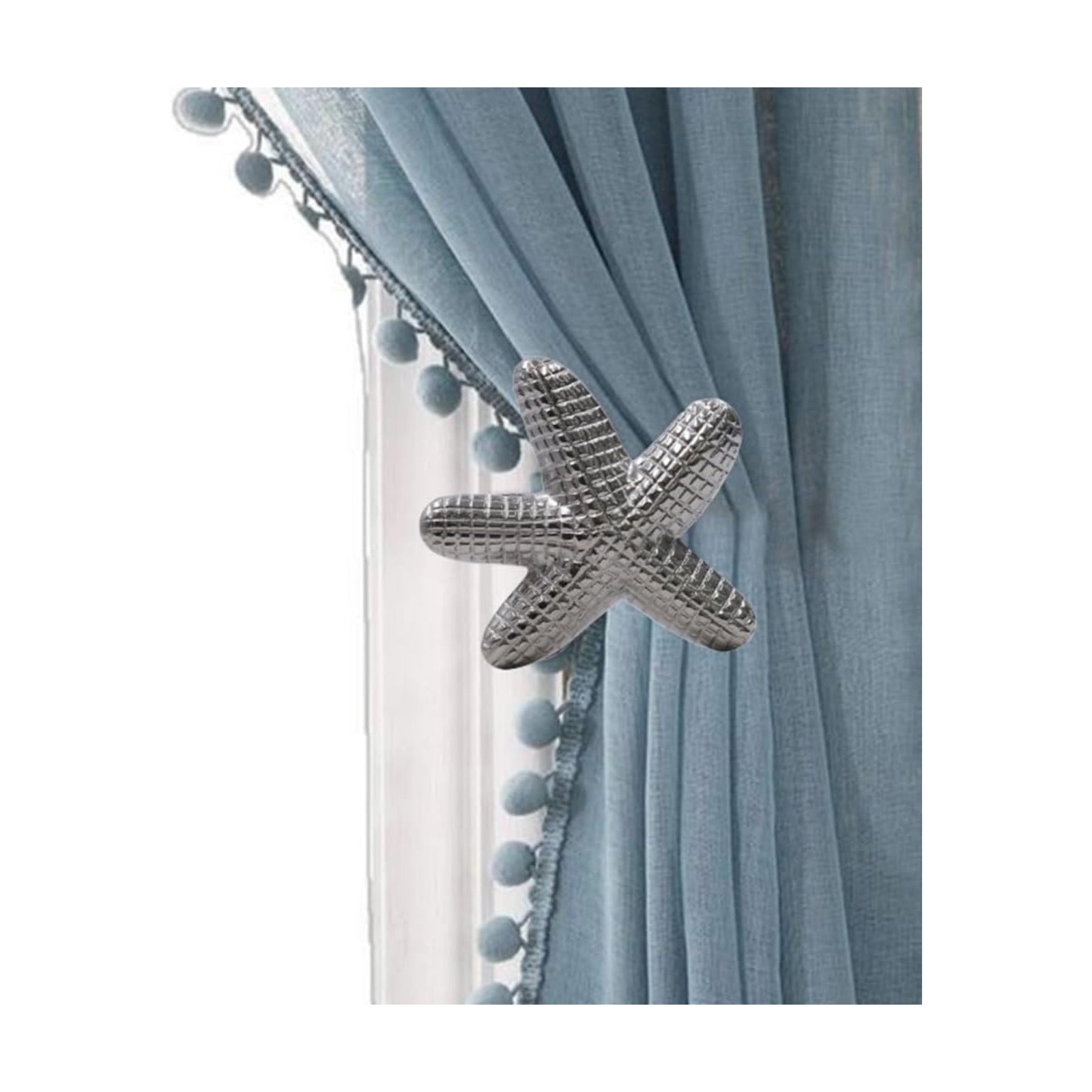 The Metal Magician Metal Nautical Starfish Curtain Holdback & Curtain Holder for Home, Bedroom & Office (Starfish