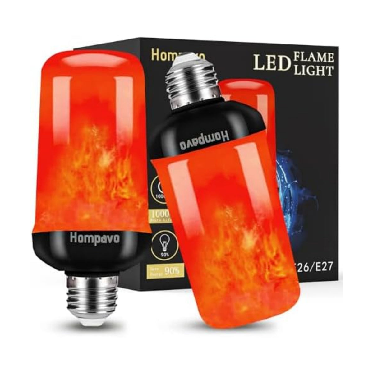 Hompavo 【Upgraded Flame Light Bulbs for Home Decor with Upside Down Effect