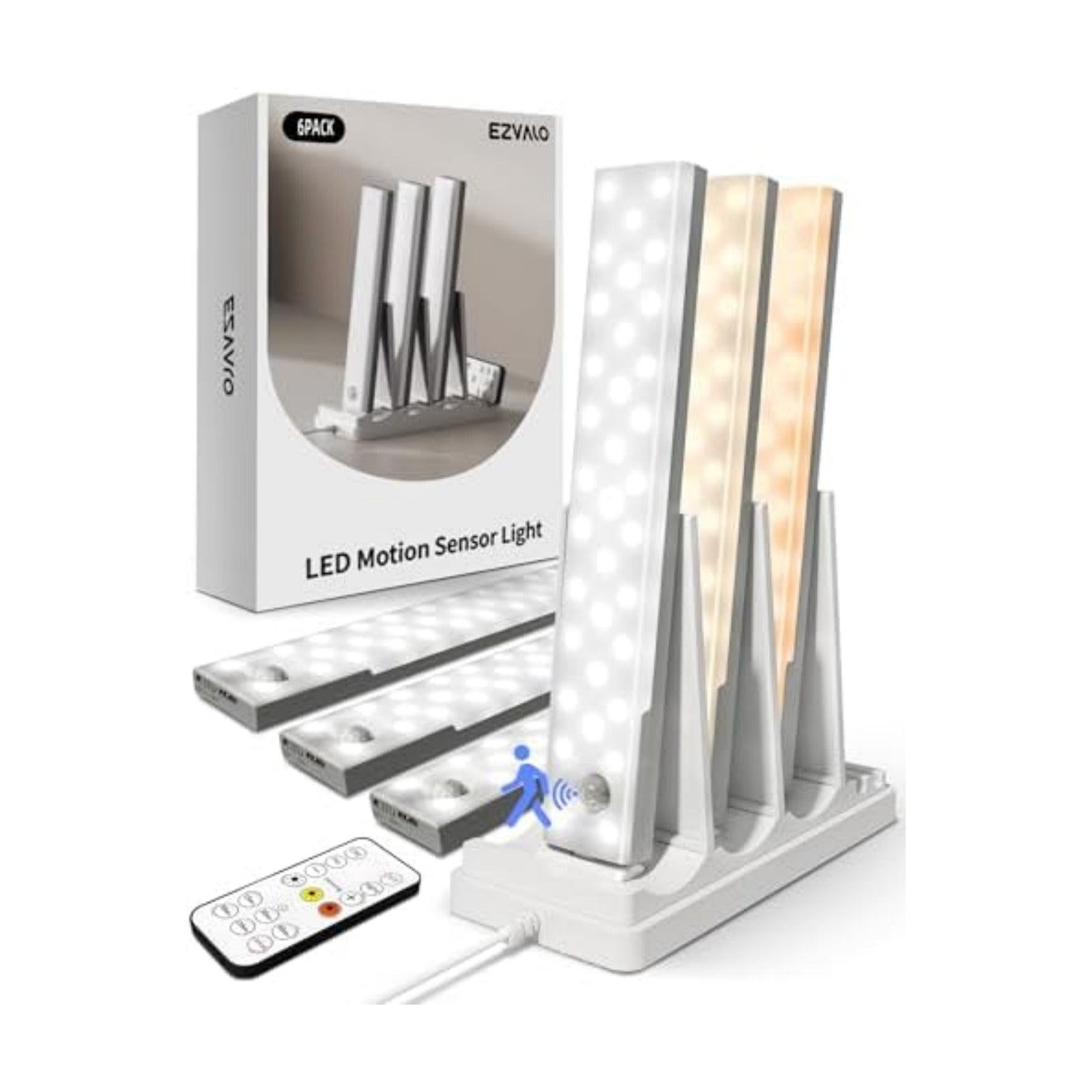 EZVALO Under Cabinet Lighting with Charging Station, Motion Sensor Lights