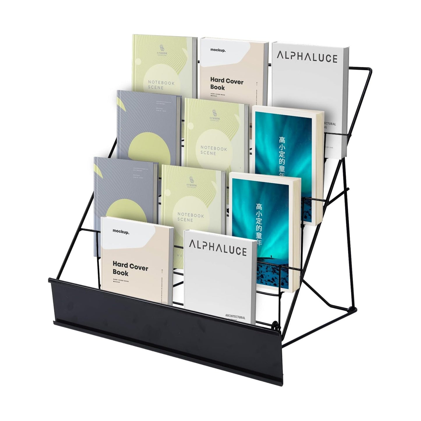 Book Signing Rack,Library Classroom Picture Literature Brochure 4 Tiered | Tabletop Magazine Display Racks,Comic Book