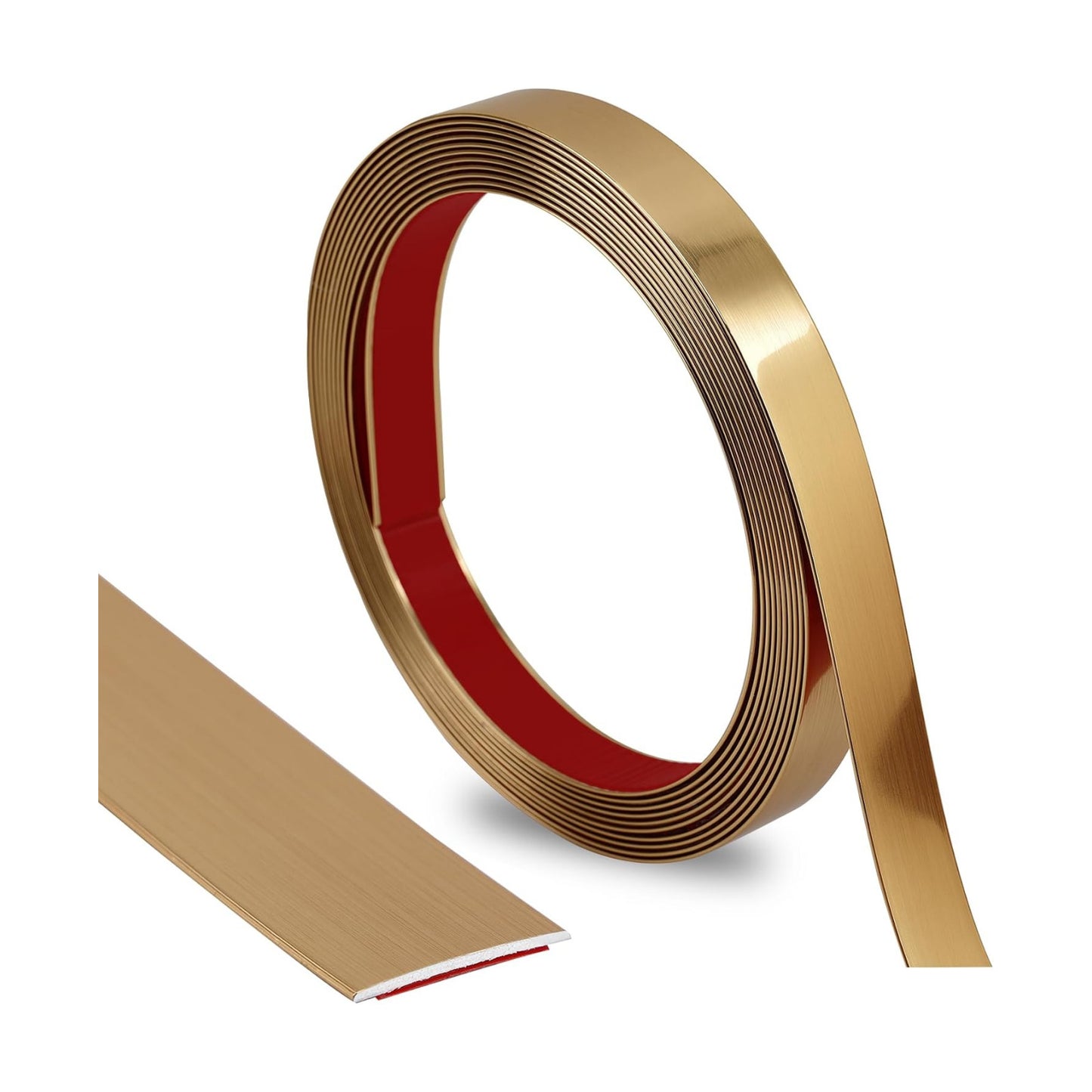 Peel and Stick Finish Molding Trim / 16.4ft x 0.8in / Brushed Gold