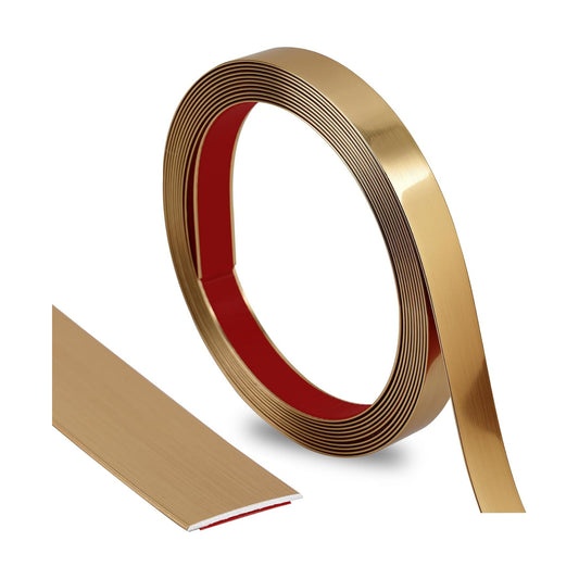 Peel and Stick Finish Molding Trim / 16.4ft x 0.8in / Brushed Gold
