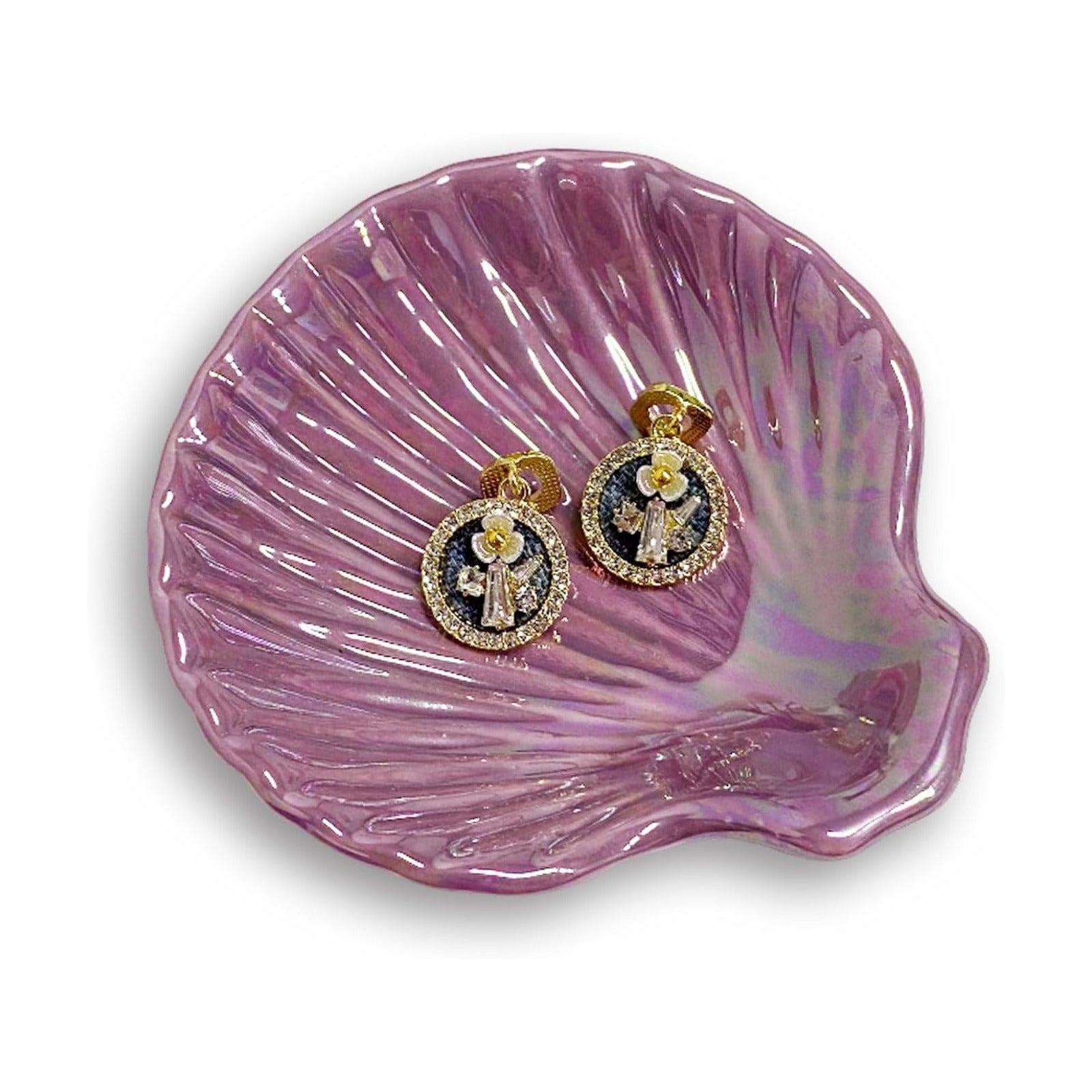 Seashell Jewelry Dish Tray / Purple