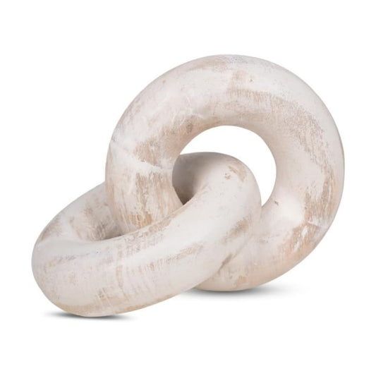 Decorative Wooden Knot / 7 Inch - Knot / White Wash / 7 x 5.2 x 3
