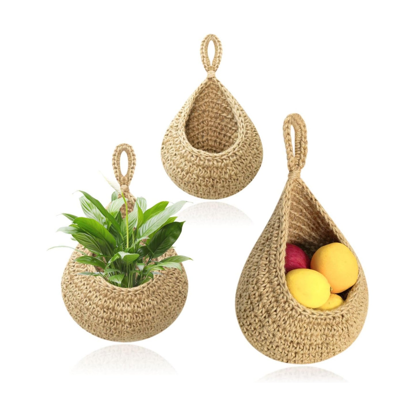 Boho Wall Hanging Basket / Set of 6
